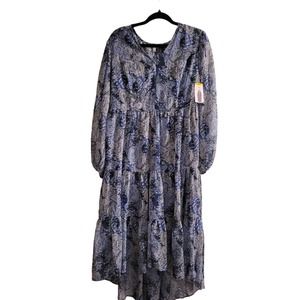 Womens NWT blue floral dress. medium.